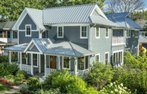 aerial view of a new metal roof on a san antonio home