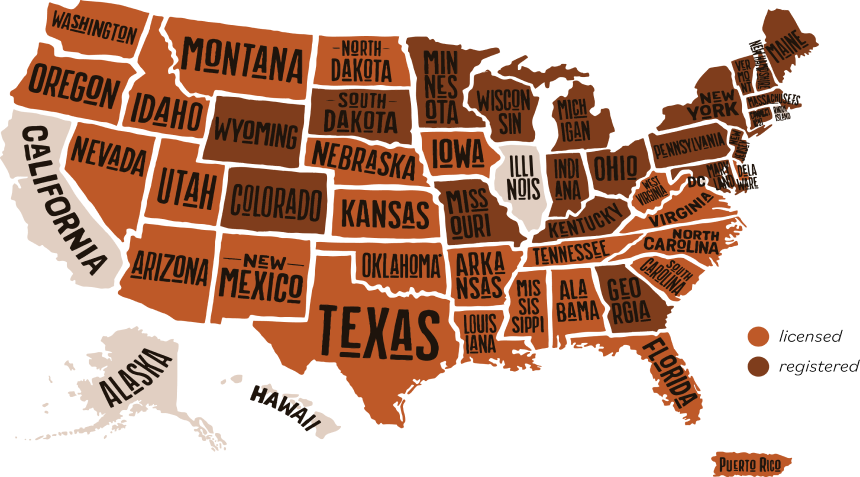 Service Area & Licenses Map